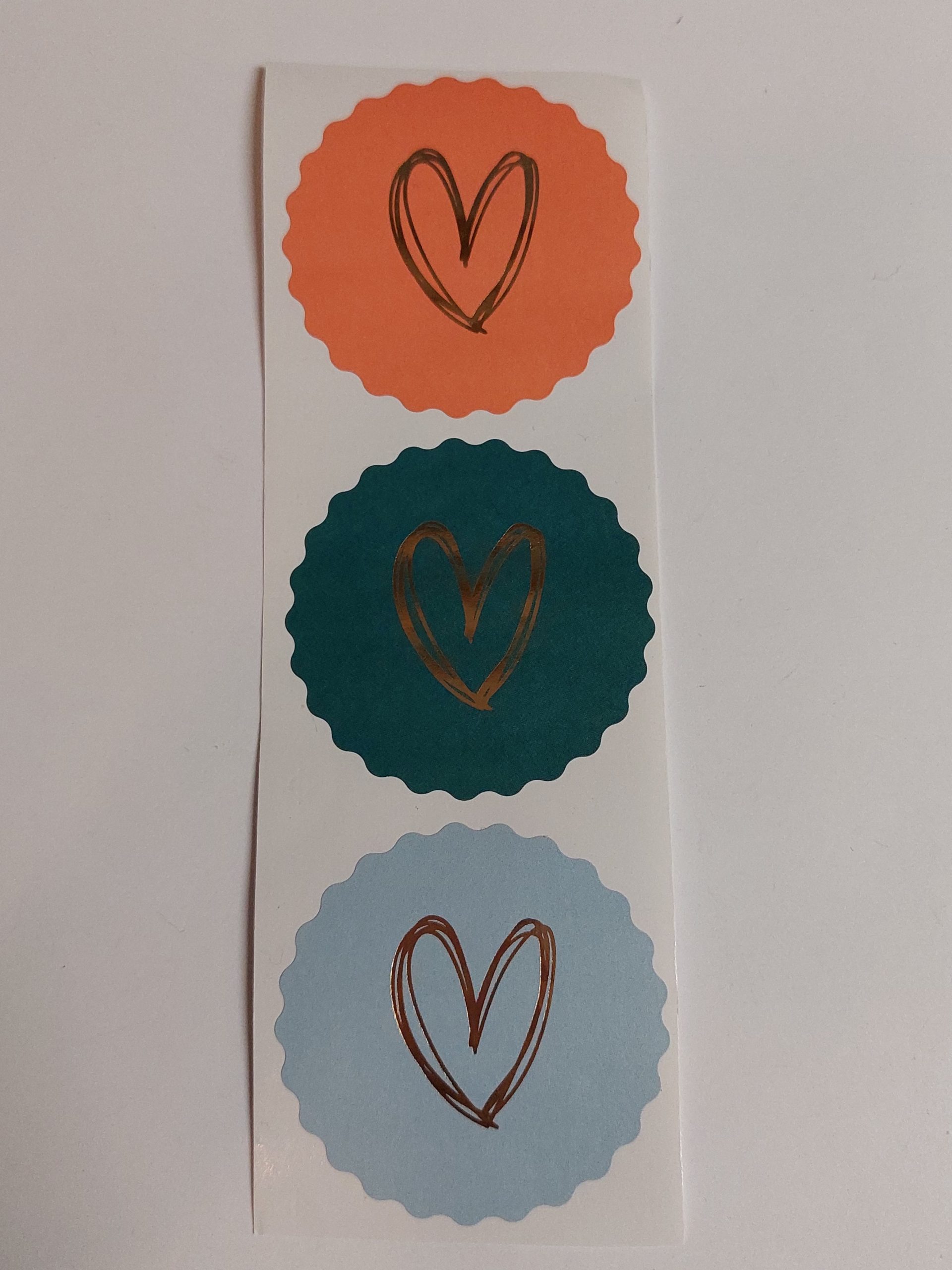 beroemd koper antiek Grote hartjes stickers Oranje/blauw/groen - Bedels & meer